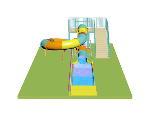 बच्चों की स्लाइड, क्लोज स्लाइड, एक्वा पार्क फाइबरग्लास सामग्री के लिए पानी की स्लाइड