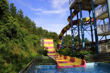 304 Stainless Steel Fiberglass Water Slides High Capacity 13m Platform Height / Aqua Park