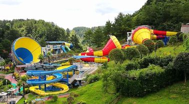 Aqua Park Equipment , Colorful Fiberglass Water Slide for Giant Aqua Park / customized Water park Slide