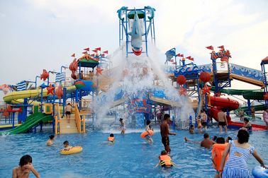 Commercial Medium Water House Aqua Playground Platform With Water Slide for Water Park
