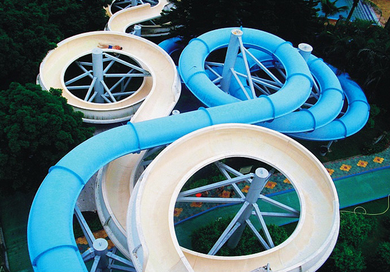 Funny Stainless Steel Close Spiral Slide 11m Latform Height , 6-8mm Slide Body