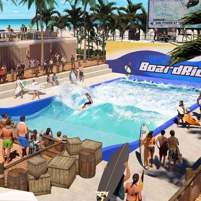 Two Surfers Flowrider Water Ride Novel Water Attractions For Relieved