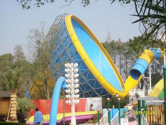 Customized Adults Fiberglass Water Park Tornado Slide 14.6m Height for Water Park