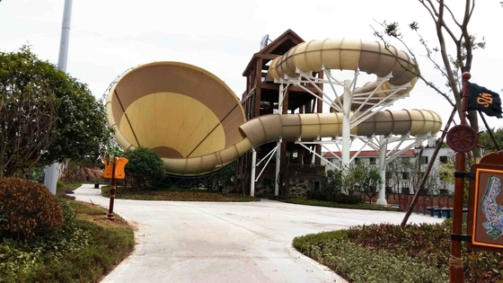 Red / Yellow / Green Fiberglass Water Slides for outdoor playground