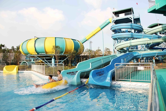 Aqua Park Fiberglass Slide / Space Bowl Water Slide With High Capacity 720 Riders / h