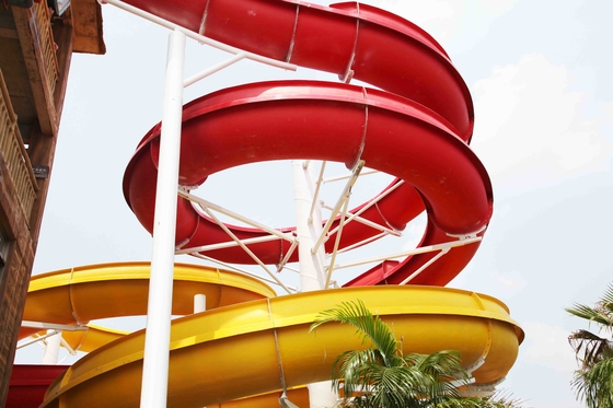 Stainless Steel Fastener FRP Spiral Water Slides / Fiberglass Water Slide