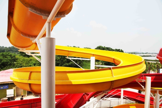 Colorful Aqua Park Equipment , Custom Water Slides With Galvanized Carbon Steel Frame