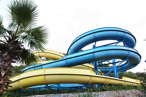 Popular Custom Water Slides Dual Tracks Open Close Style FRP Body for Kids