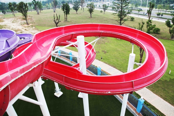 Custom Water Slides For Big Outdoor Resort Spiral Water Park , ISO-9001