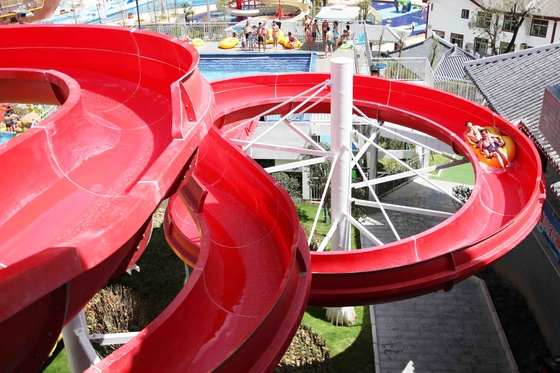 FRP Custom Fiberglass Water Slides , 6 People Aqua Park Equipment 1 Year Warranty