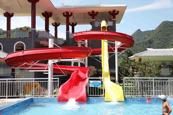 Funny Strong Visual Big Water Slides For Big Outdoor Resort Spiral Water Park