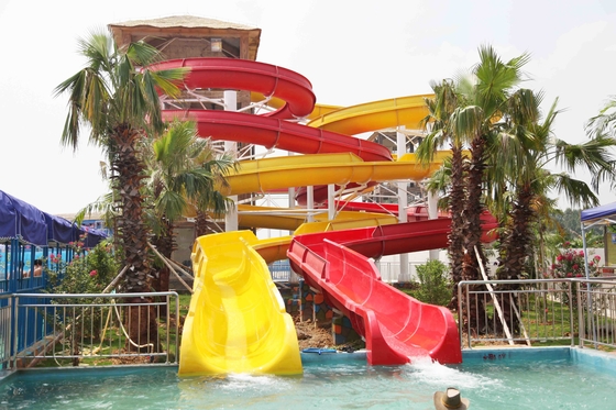 Custom Water Slides For Big Outdoor Resort Spiral Water Park , ISO-9001