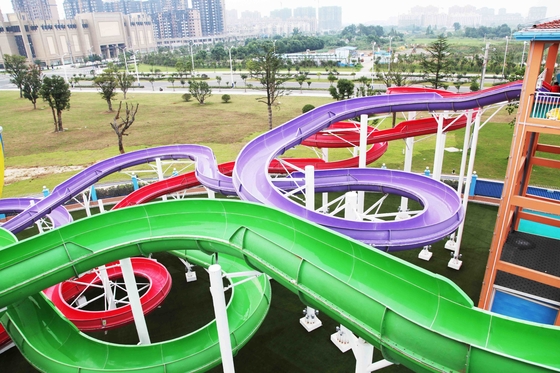 Custom Water Slides For Big Outdoor Resort Spiral Water Park , ISO-9001