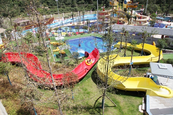 Giant Water Park Accessories Fiberglass Water Slide with 10.8m Platform Height for Outdoor / Indoor Aqua Park