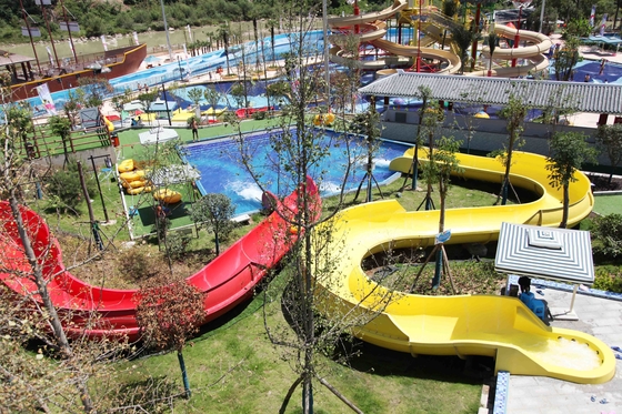 Giant Water Park Accessories Fiberglass Water Slide with 10.8m Platform Height for Outdoor / Indoor Aqua Park