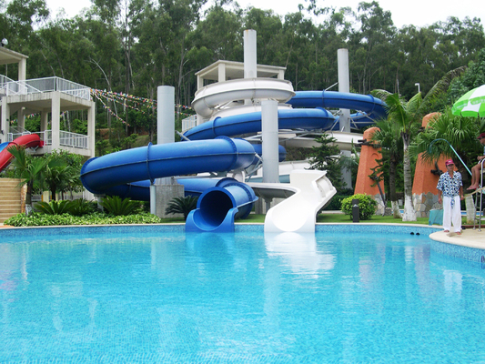 Giant Water Park Accessories Fiberglass Water Slide with 10.8m Platform Height for Outdoor / Indoor Aqua Park
