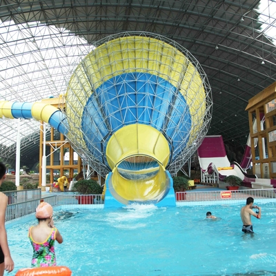 Super Tornado Fiberglass Water Slides With 14.6m Platform Height