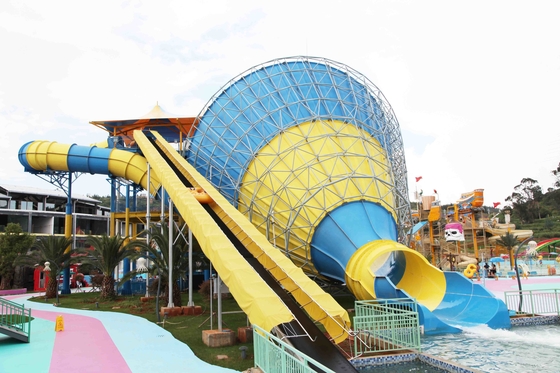 Adult Fiberglass Water Slides 16m Height 4 Persons / Time 42*60m Floor Space for Water Park