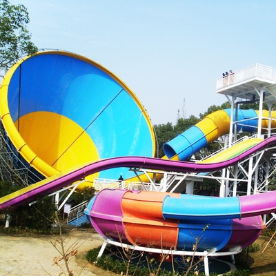 Customized Fiberglass Pool Slide / Super Tornado Water Slide 14.6m Platform Height