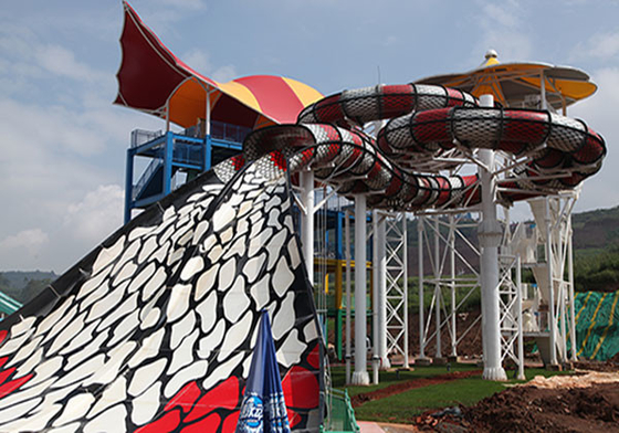 Amusement park fiberglass adult water slide Galvanized carbon steel Frame for Theme Aqua Park