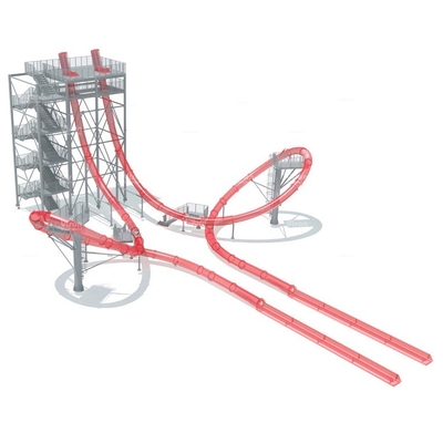 Speed Aqua Loop / Body Slide Aqua Park Fiberglass Water Slides , Platform Height 16m for Water Park