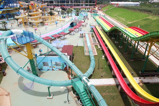 Exciting Aqua Park Fiberglass Water Slides , Platform Height 16m For Water Park