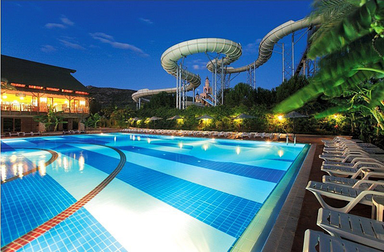 Above ground pool water slide for family interacetive water fun in aqua park