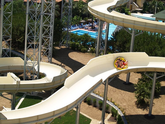 Fiberglass Pool Slide Water Play Equipment , Custom Length and Platform Height