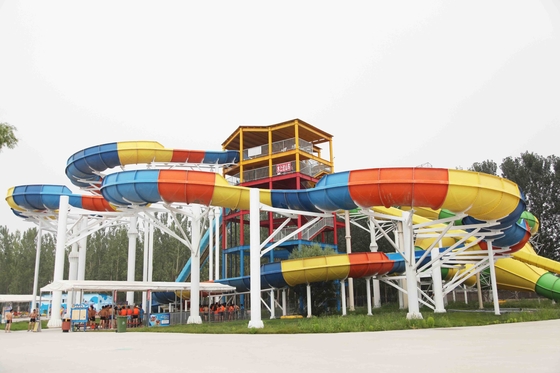 Galvanized Carbon Steel Custom Water Slides FPR Water Park Large Water Slides