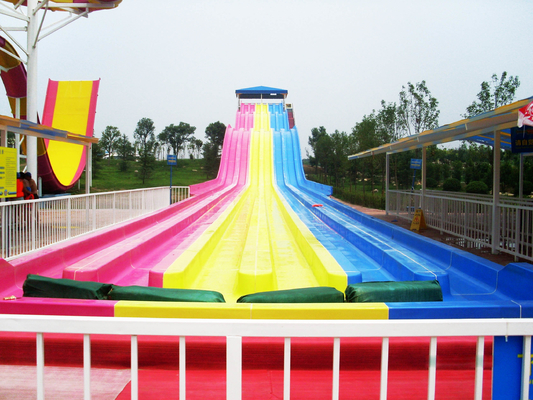 Rainbow FRP Custom Water Slides Commercial Outdoor Water Slides Red / Yellow / Green