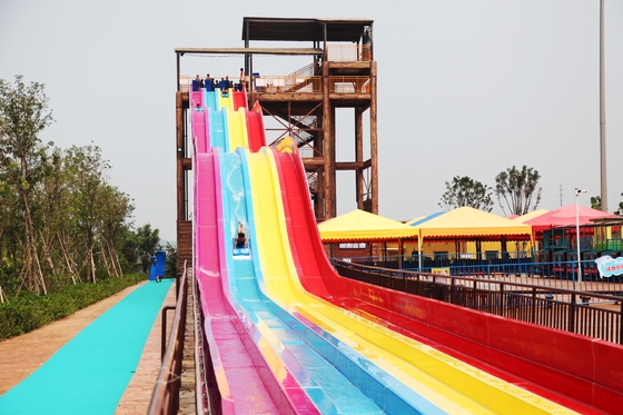 FPR Custom Water Slides OEM Extreme Water Slide With Steel Structure Material