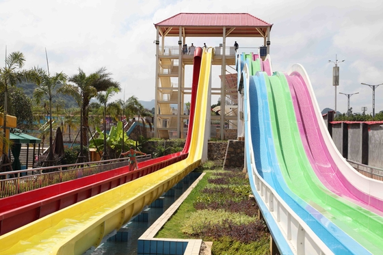 FPR Custom Water Slides OEM Extreme Water Slide With Steel Structure Material