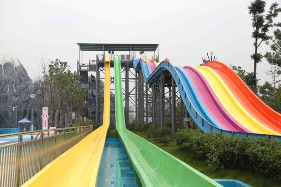 General Water Park Custom Rainbow Water Slides High Speed Adult Plastic Water Slide