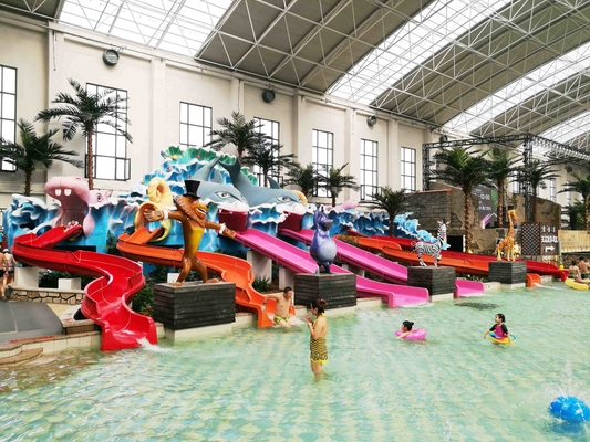 Commercial Playground Equipment Open Close Style Body Slides For Kids in Water Park