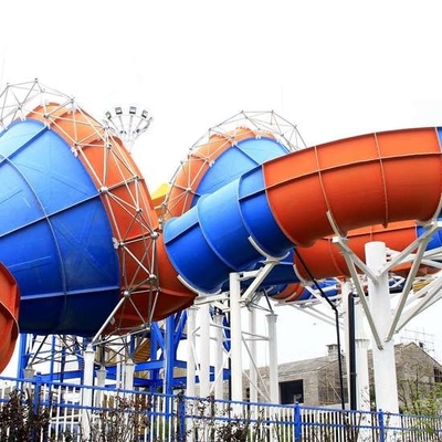 Galvanized Carbon Steel / Fiberglass Structure Tantrum Valley Water Slides For Family Games