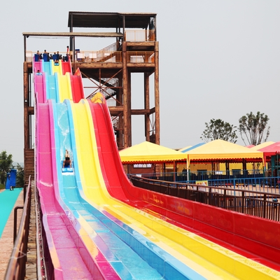 Multi Lanes Rainbow FRP Custom Water Slides Amusement Park Big Fiberglass Water Slide