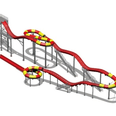 Galvanized Carbon Steel Tube Fiberglass Water Slides for Amusement Waterpark in Gaint Park