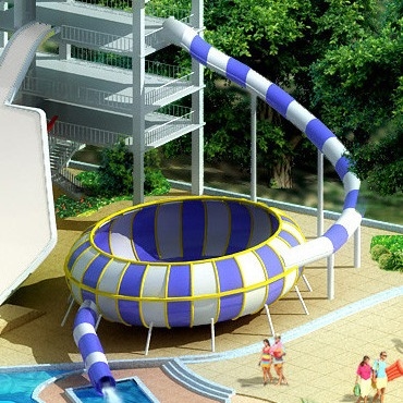 Adult Long Big Water Slides For Amusement Park / Space Bowl Water Slides 180riders/H Capacity