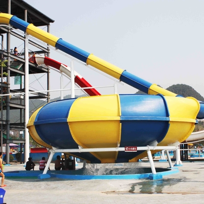 Adult Long Big Water Slides For Amusement Park / Space Bowl Water Slides 180riders/H Capacity