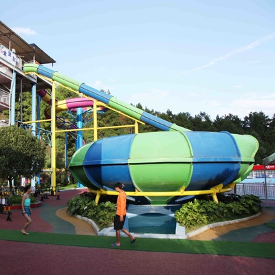 Adult Long Big Water Slides For Amusement Park / Space Bowl Water Slides 180riders/H Capacity