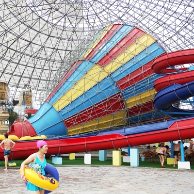 Fiberglass Pool Slide Super Tornado Water Slide 14.6m Platform Height