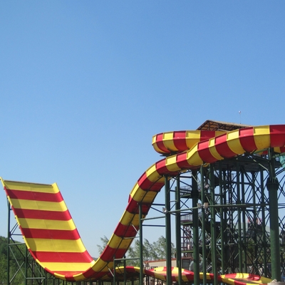 Fiberglass Aqua Park Equipment , Giant Boomerang Water Slide For Water Park