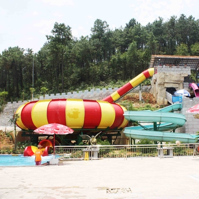 High Capacity Aqua Park Equipment Space Bowl Water Slide With 720 Riders / H