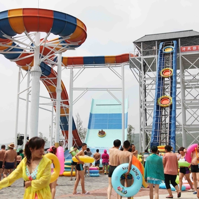 Galvanized Carbon Steel Aqua Slides for Waterpark Project , Pool Water Slide