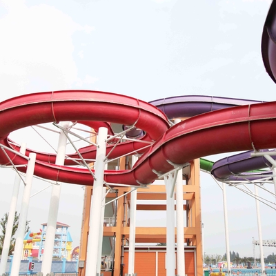 Custom Fiberglass Water Slides for amusement park with 1 year Warranty