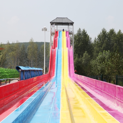 Multi Lanes Rainbow FRP Custom Water Slides Amusement Park Big Fiberglass Water Slide