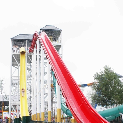 Fiberglass Custom Water Slides High Speed For Amusement Water Park 1 Person / Lane