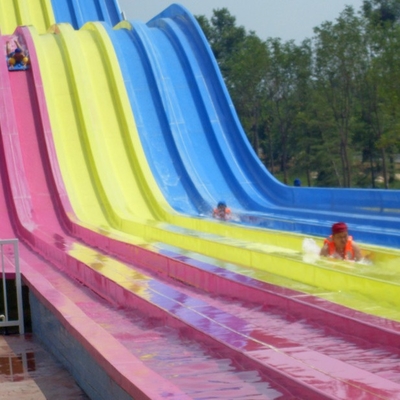 Multi Lanes Rainbow Family Custom Water Slides With Ashland / DSM Resin