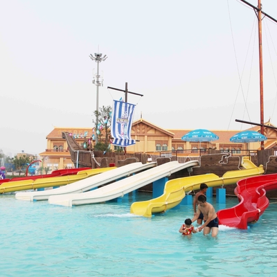 Big kids Playground Slide with Aqua Play , Fiberglass Water Slides for Kids