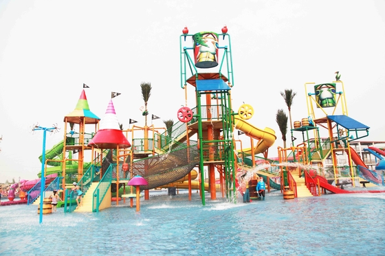 Commercial Medium Water House Aqua Playground Platform With Water Slide for Water House